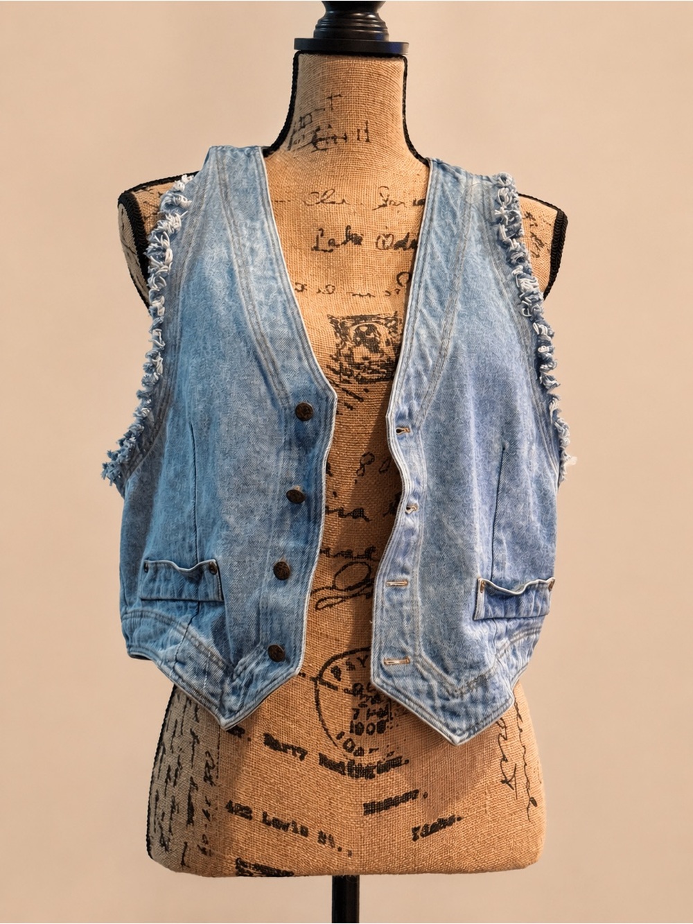 Cowgirls Smoke Too Denim Vest - Light Blue - Picture 5 of 6
